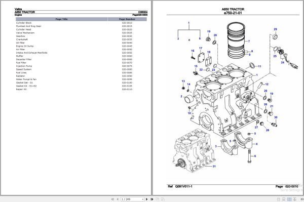 Valtra Tractor A650 Parts Catalog C065004 1