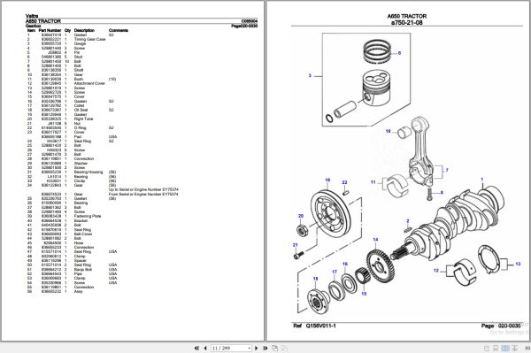 Valtra Tractor A650 Parts Catalog C065004 2