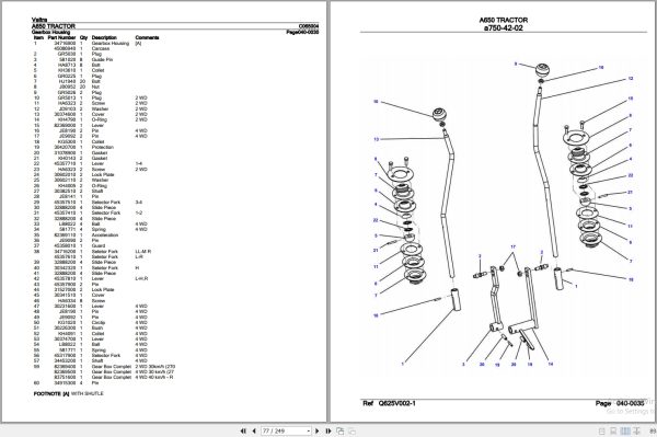 Valtra Tractor A650 Parts Catalog C065004 3