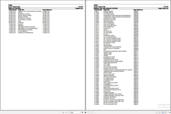 Valtra Tractor A73C Parts Catalog VTA73C 1