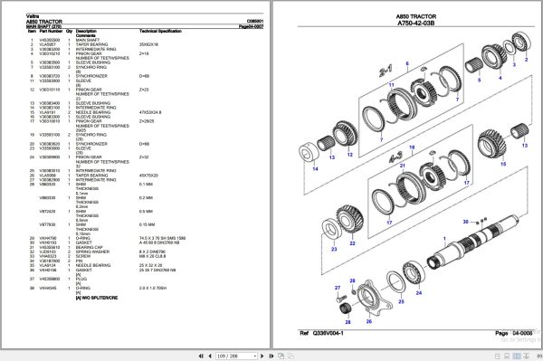 Valtra Tractor A850 Parts Catalog C085001 3