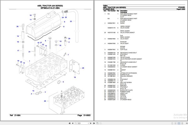 Valtra Tractor AN Series A85L Parts Catalog VFANA85L 2