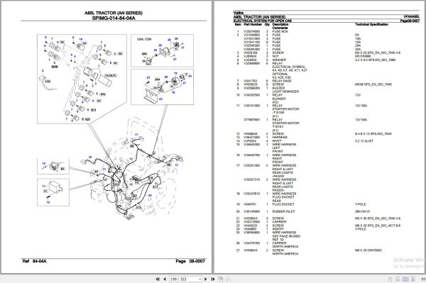 Valtra Tractor AN Series A85L Parts Catalog VFANA85L 3