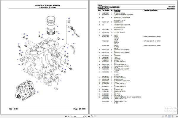 Valtra Tractor AN Series A95N Parts Catalog VFANA95N 2