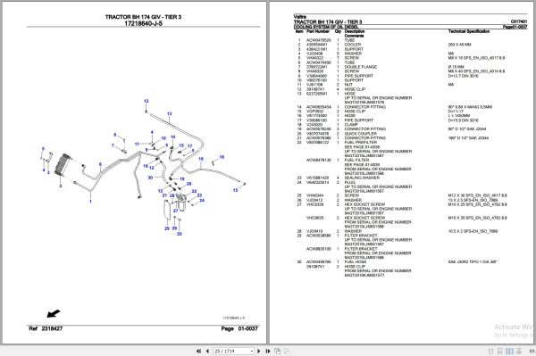 Valtra Tractor BH 174 GIV Tier 3 Parts Catalog C017401 3