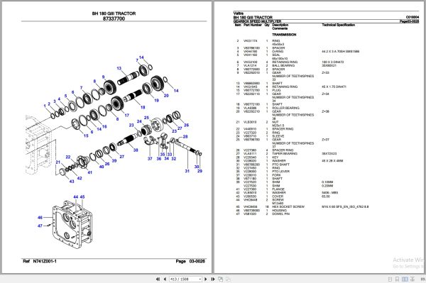 Valtra Tractor BH 180 GIII Parts Catalog C018004 3