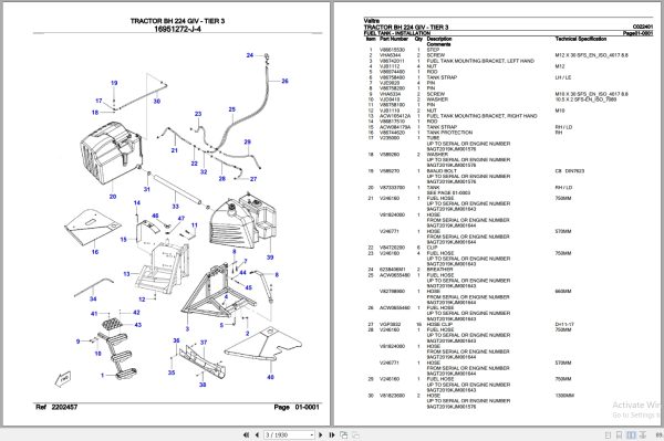 Valtra Tractor BH 224 GIV Tier 3 Parts Catalog C022401 2