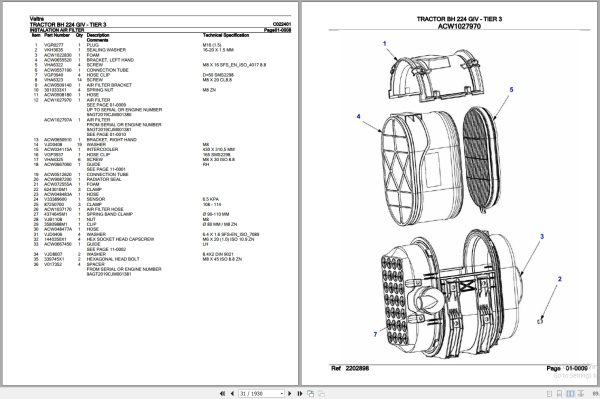 Valtra Tractor BH 224 GIV Tier 3 Parts Catalog C022401 3