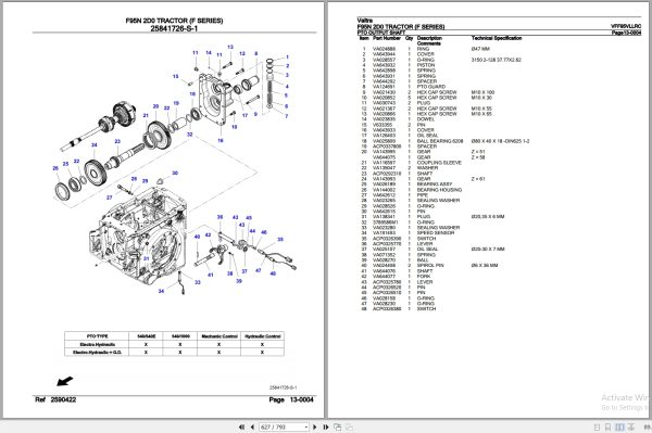 Valtra Tractor F Series F95N 2D0 Parts Catalog VFF95VLLRC 3