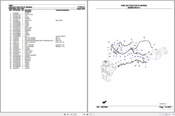 Valtra Tractor F Series F95S 2D0 Parts Catalog VFF95FLRC 2
