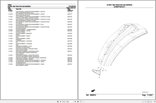 Valtra Tractor G5 Series G105H 1B9 Parts Catalog VFG105H1B9 3