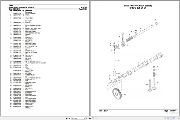 Valtra Tractor Mega Series 8100E Parts Catalog VFZ8100E 3