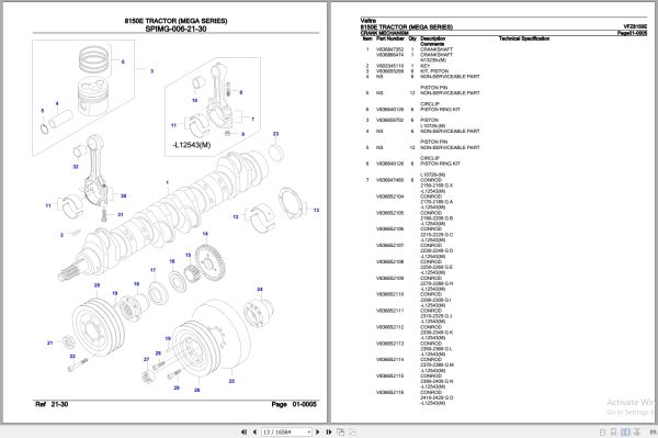 Valtra Tractor Mega Series 8150E Parts Catalog VFZ8150E 3