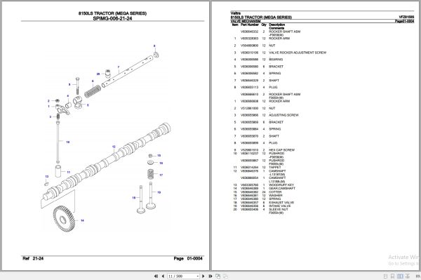 Valtra Tractor Mega Series 8150LS Parts Catalog VFZ8150S 3