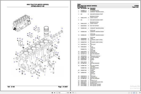 Valtra Tractor Mezzo Series 6900 Parts Catalog VFZ6900 2