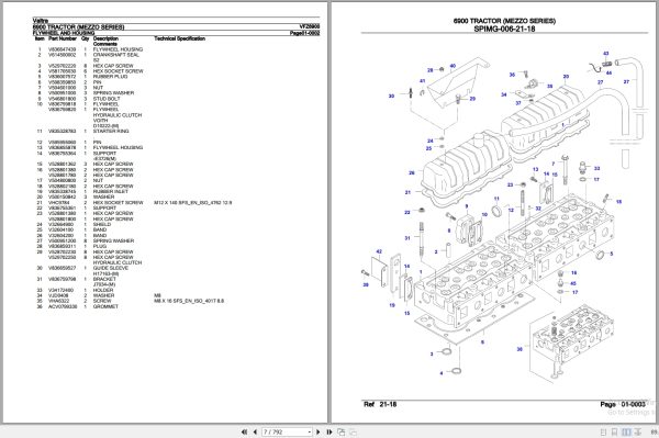 Valtra Tractor Mezzo Series 6900 Parts Catalog VFZ6900 3