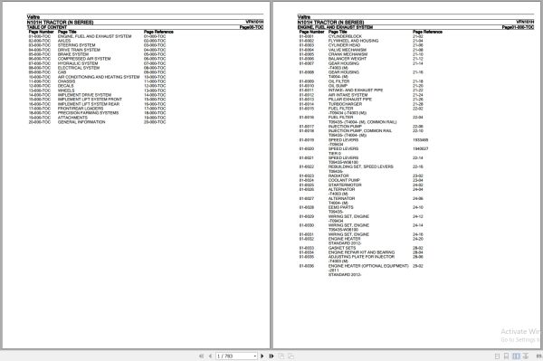 Valtra Tractor N Series N101H Parts Catalog VFN101H 1