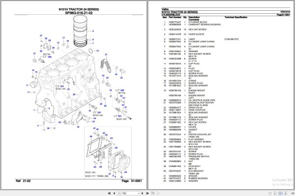 Valtra Tractor N Series N101H Parts Catalog VFN101H 2
