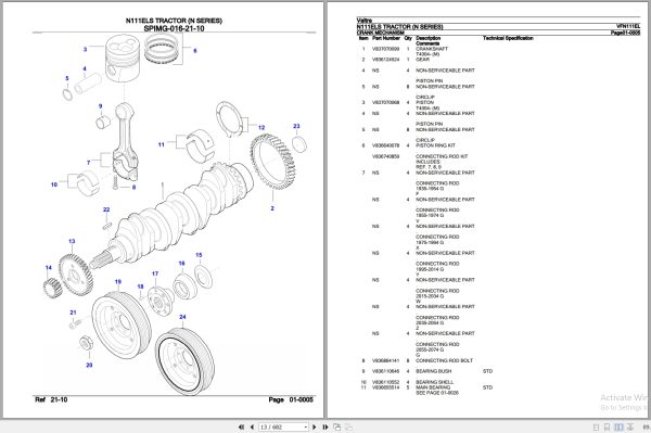 Valtra Tractor N Series N111ELS Parts Catalog VFN111EL 3