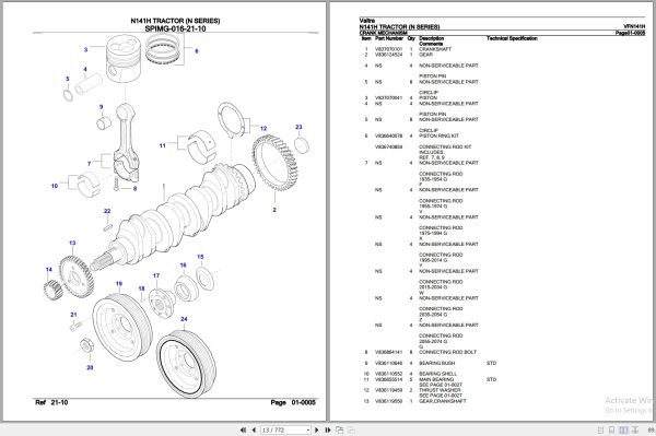 Valtra Tractor N Series N141H Parts Catalog VFN141H 3