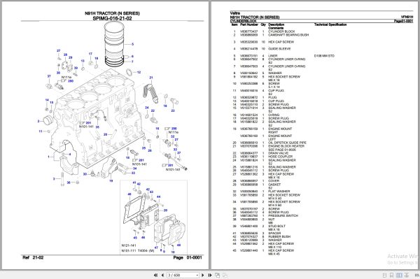 Valtra Tractor N Series N91H Parts Catalog VFN91H 2
