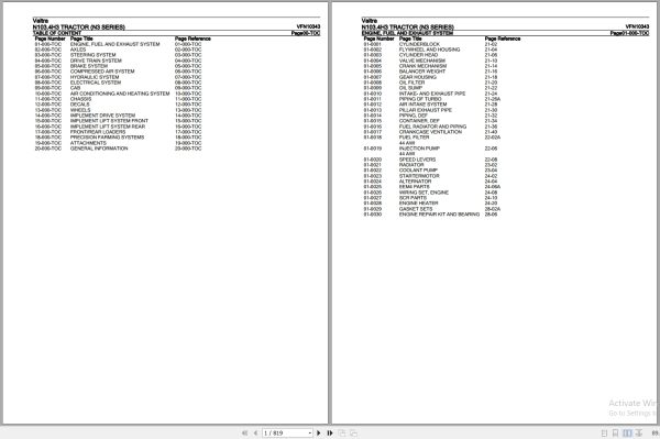 Valtra Tractor N3 Series N103.4H3 Parts Catalog VFN10343 1