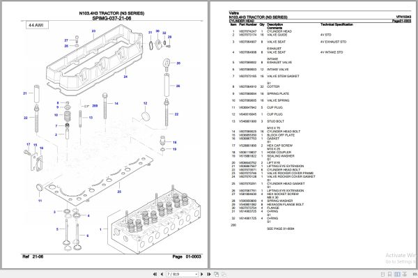 Valtra Tractor N3 Series N103.4H3 Parts Catalog VFN10343 3