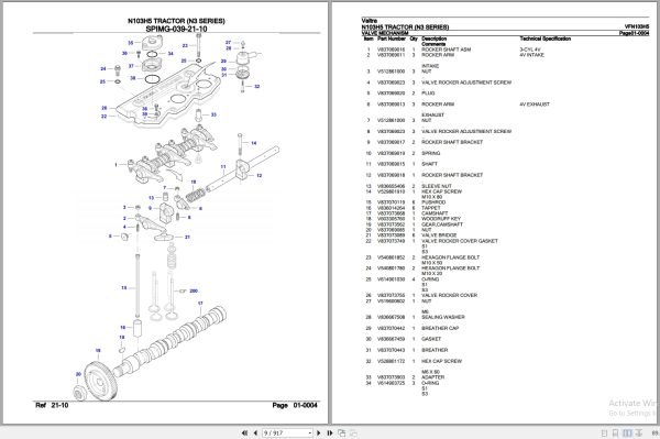 Valtra Tractor N3 Series N103H5 Parts Catalog VFN103H5 3