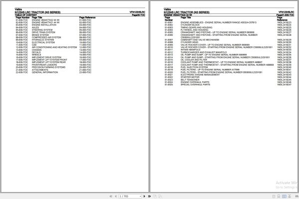 Valtra Tractor N3 Series N123H5 LRC Parts Catalog VFN123H5LRC 1