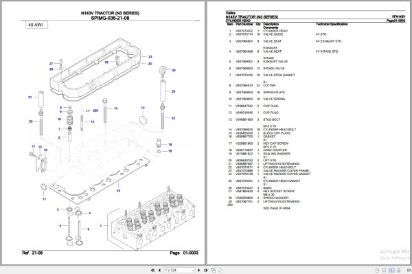 Valtra Tractor N3 Series N143V Parts Catalog VFN143V 3