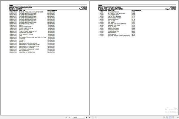 Valtra Tractor N3 Series N93H3 Parts Catalog VFN93H3 1