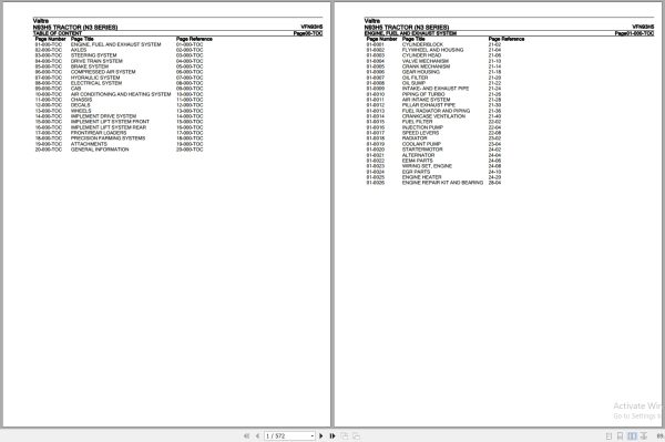 Valtra Tractor N3 Series N93H5 Parts Catalog VFN93H5 1