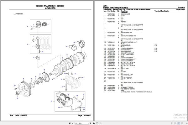 Valtra Tractor N4 Series N154EH Parts Catalog VFN154EH 2