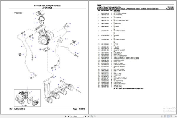 Valtra Tractor N4 Series N154EH Parts Catalog VFN154EH 3