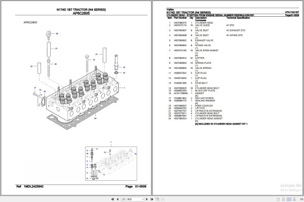 Valtra Tractor N4 Series N174D 1B7 Parts Catalog VFN174D1B7 3