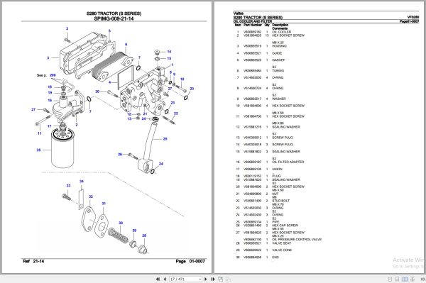 Valtra Tractor S Series S280 Parts Catalog VFS280 3