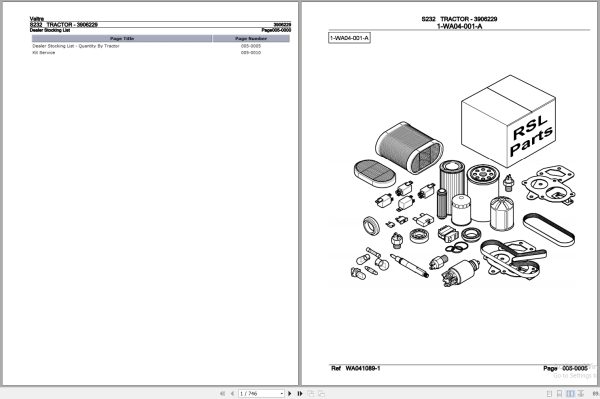 Valtra Tractor S232 Parts Catalog 3906229 1
