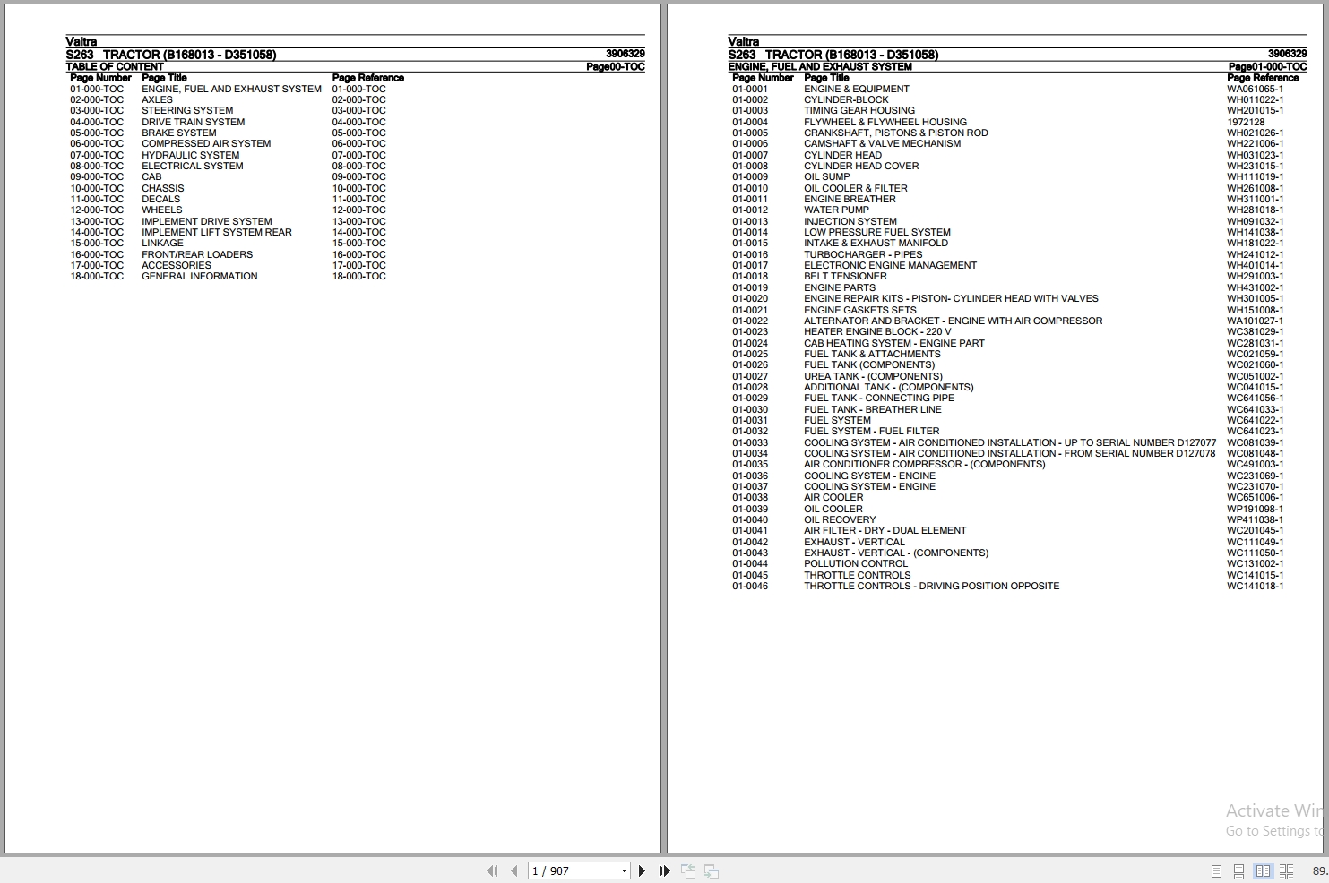 Valtra Tractor S263 Parts Catalog 3906329 1