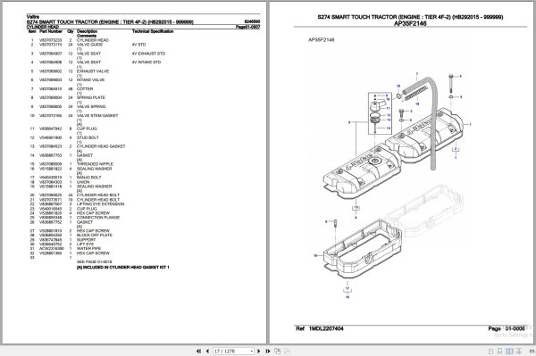 Valtra Tractor S274 Smart Touch Parts Catalog 6246111 3
