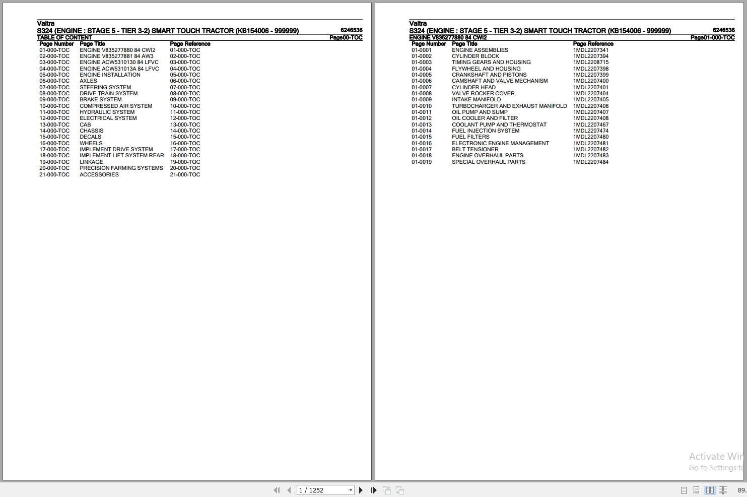 Valtra Tractor S324 Smart Touch Parts Catalog 6246536 1
