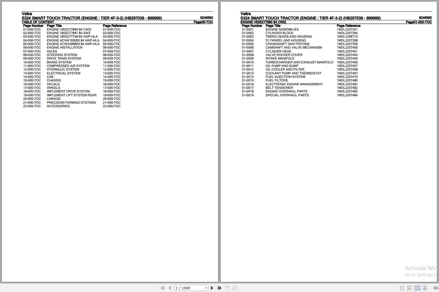 Valtra Tractor S324 Smart Touch Parts Catalog 6246592 1