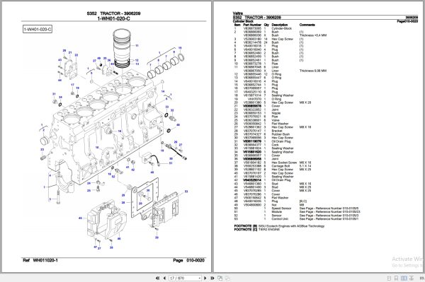 Valtra Tractor S352 Parts Catalog 3906209 3