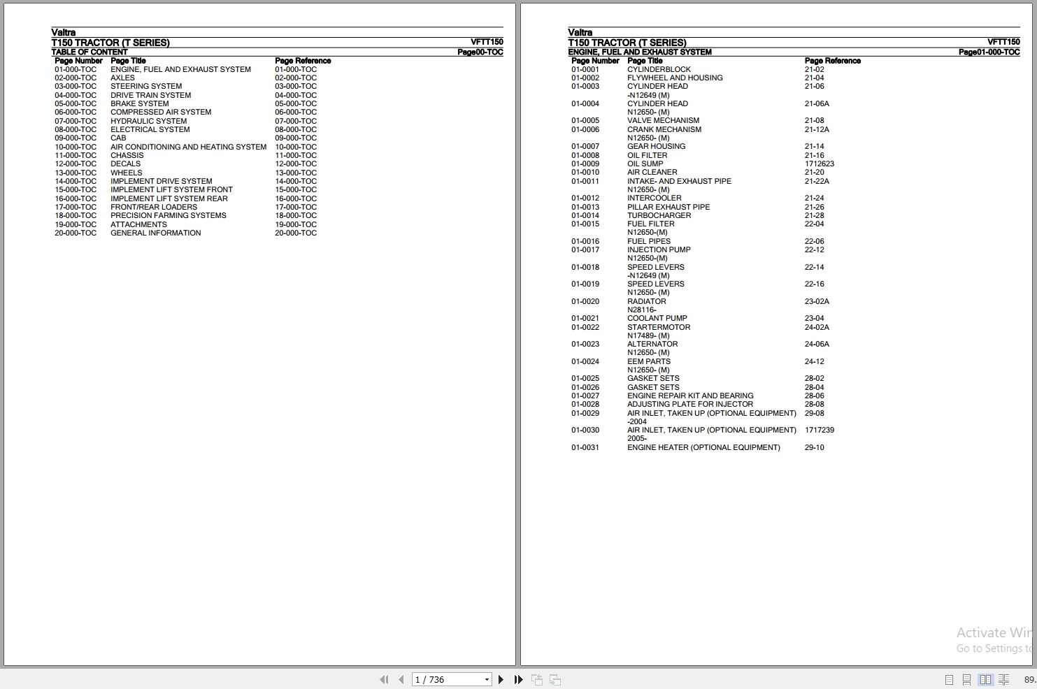 Valtra Tractor T Series T150 Parts Catalog VFTT150 1