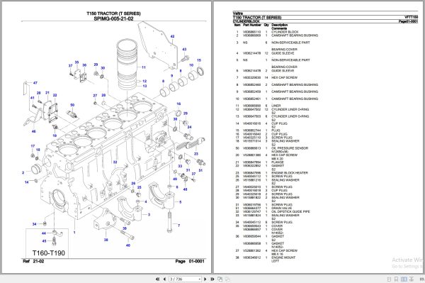 Valtra Tractor T Series T150 Parts Catalog VFTT150 2
