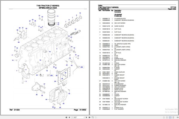 Valtra Tractor T Series T160 Parts Catalog VFTT160 2