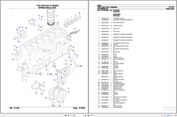 Valtra Tractor T Series T190 Parts Catalog VFTT190 2