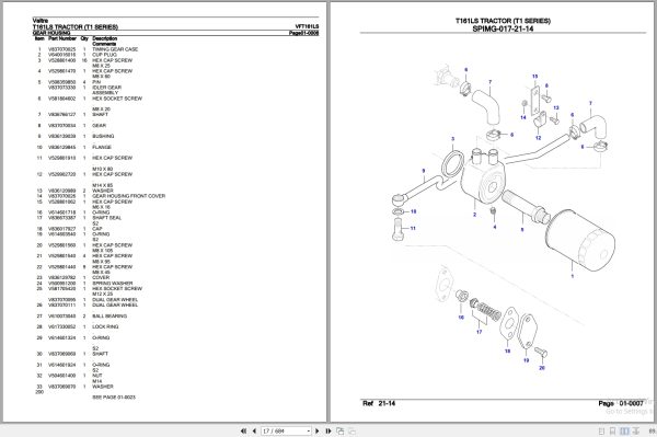 Valtra Tractor T1 Series T161LS Parts Catalog VFT161LS 3
