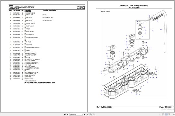 Valtra Tractor T3 Series T153H LRC Parts Catalog VFT153HLRC 3