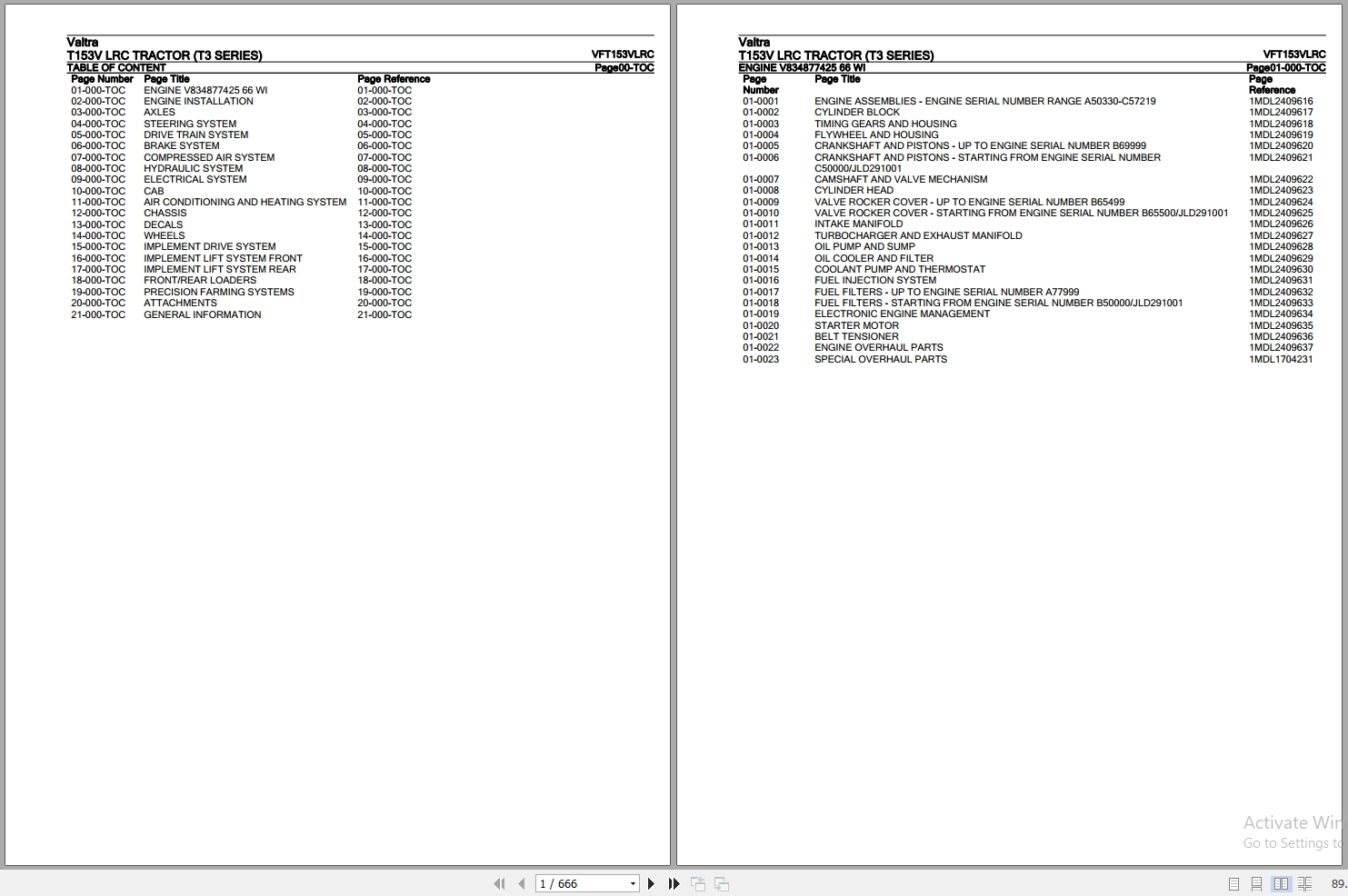 Valtra Tractor T3 Series T153V LRC Parts Catalog VFT153VLRC 1
