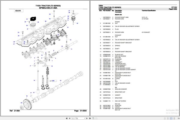 Valtra Tractor T3 Series T153V Parts Catalog VFT153V 3